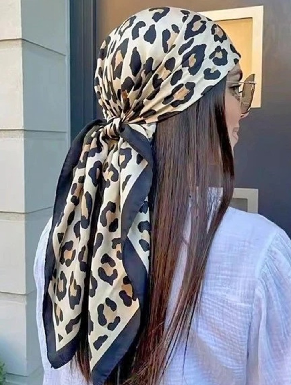 New Animal Print Scarf in Brown & Black